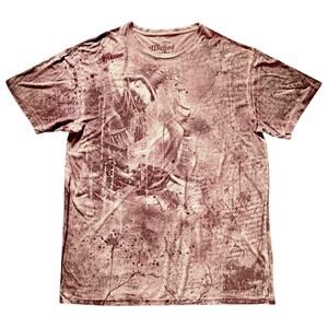 Affliction Pink/Black T-shirt | Size 2XL